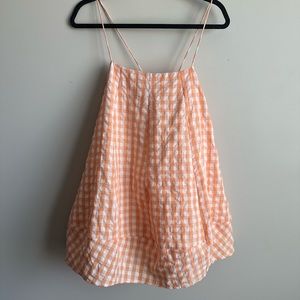 Orange Gingham Mini Dress